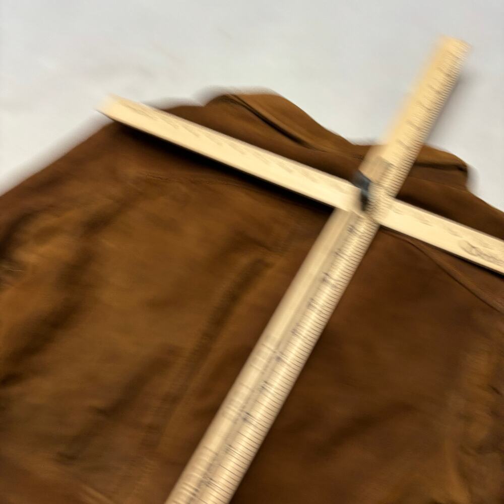 Vintage 30s Buckskin Chore Sports Coat Leather Jacket Mens 19.5x26 Western Retro - Picture 10 of 16